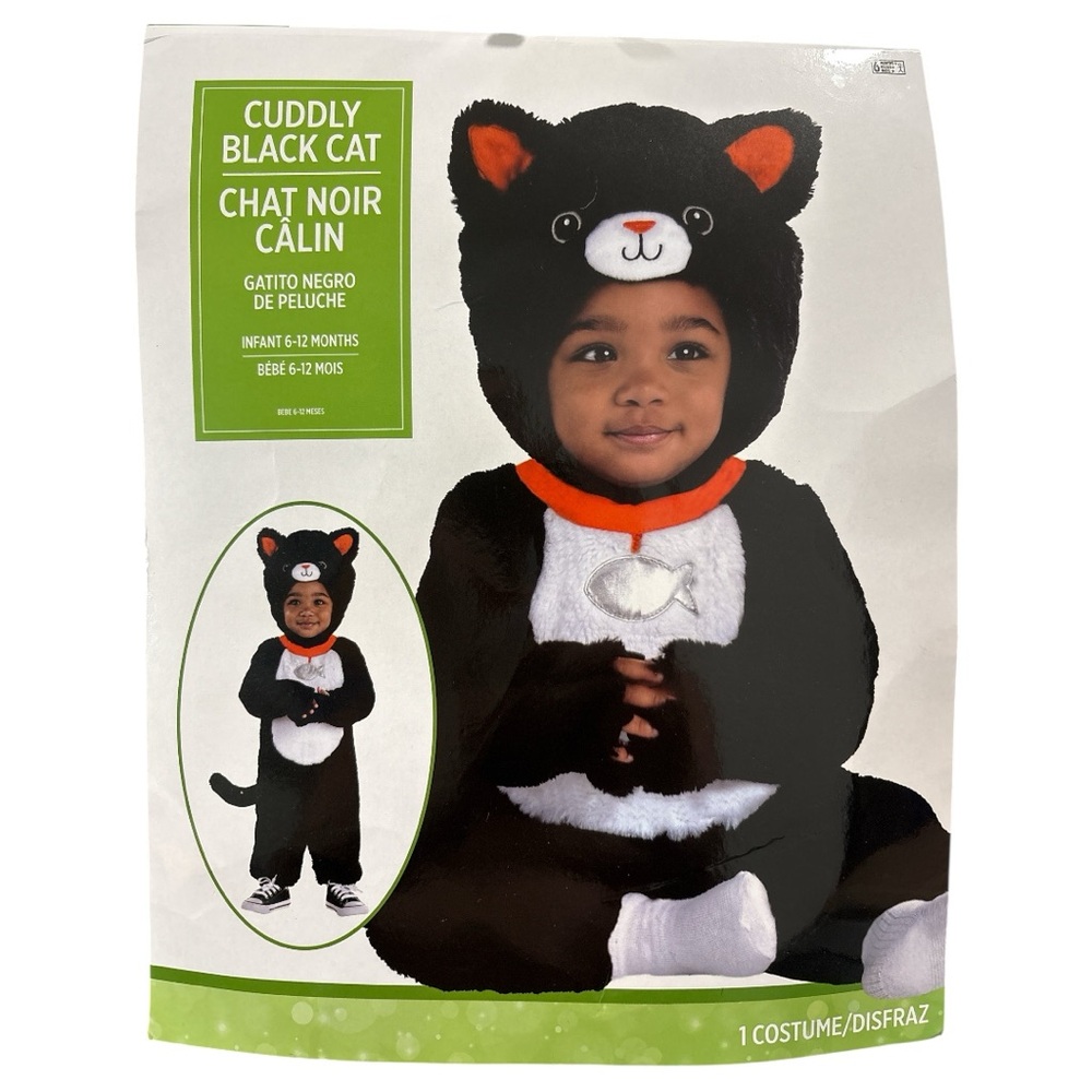 Cuddly Black Cat Infant Costume - Black
